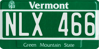 VT license plate NLX466