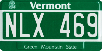 VT license plate NLX469