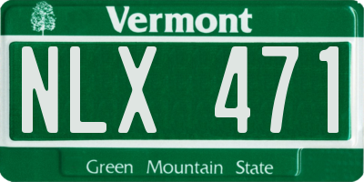 VT license plate NLX471