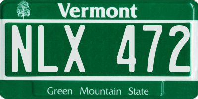 VT license plate NLX472