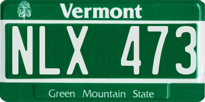 VT license plate NLX473