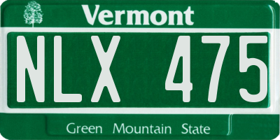 VT license plate NLX475