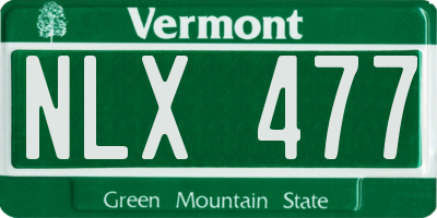 VT license plate NLX477