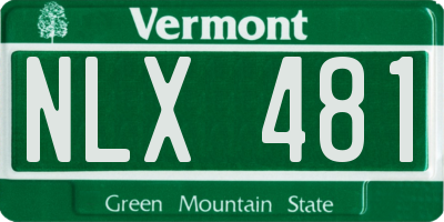 VT license plate NLX481
