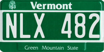 VT license plate NLX482