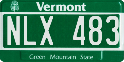 VT license plate NLX483