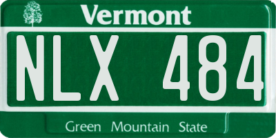VT license plate NLX484