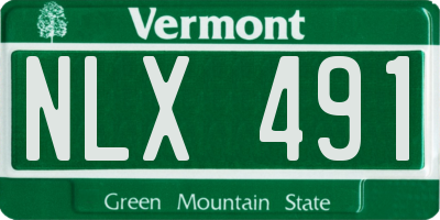 VT license plate NLX491