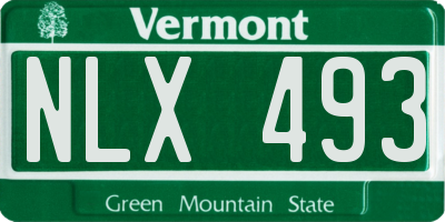VT license plate NLX493