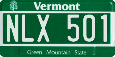 VT license plate NLX501