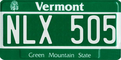 VT license plate NLX505