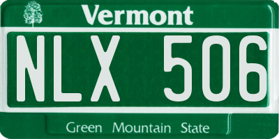 VT license plate NLX506