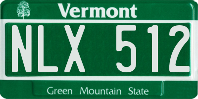 VT license plate NLX512