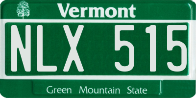 VT license plate NLX515