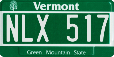 VT license plate NLX517