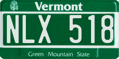 VT license plate NLX518
