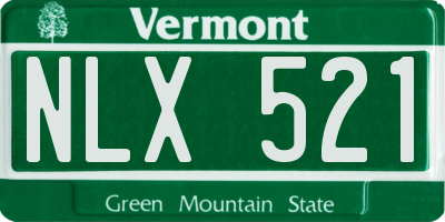 VT license plate NLX521