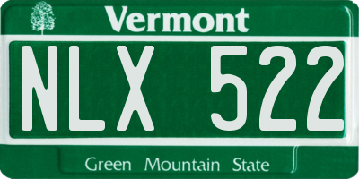 VT license plate NLX522