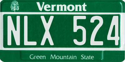 VT license plate NLX524
