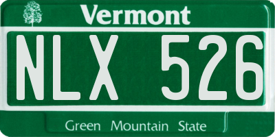 VT license plate NLX526