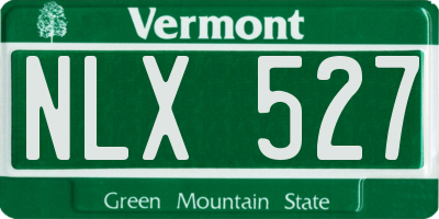 VT license plate NLX527