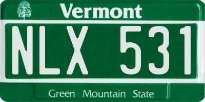 VT license plate NLX531