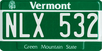 VT license plate NLX532