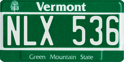 VT license plate NLX536
