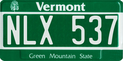 VT license plate NLX537