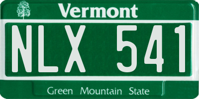 VT license plate NLX541