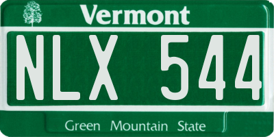 VT license plate NLX544
