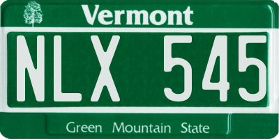 VT license plate NLX545
