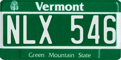 VT license plate NLX546