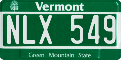 VT license plate NLX549