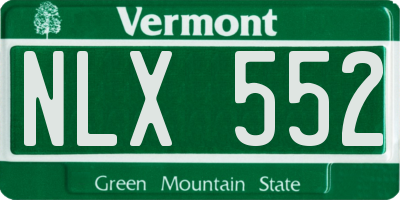 VT license plate NLX552
