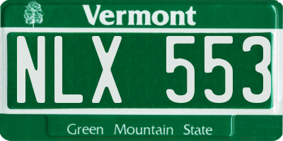 VT license plate NLX553