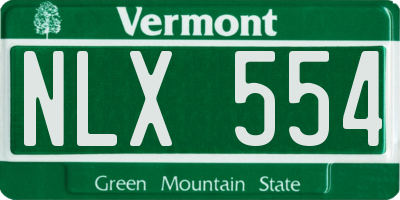 VT license plate NLX554