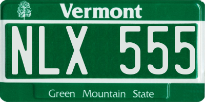 VT license plate NLX555