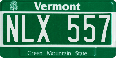 VT license plate NLX557