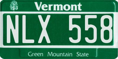 VT license plate NLX558