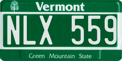 VT license plate NLX559
