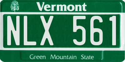 VT license plate NLX561