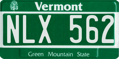 VT license plate NLX562