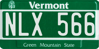VT license plate NLX566