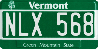 VT license plate NLX568