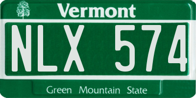 VT license plate NLX574