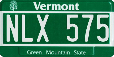 VT license plate NLX575