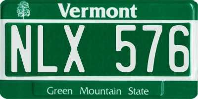 VT license plate NLX576