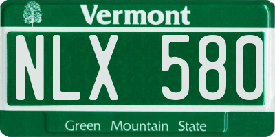 VT license plate NLX580