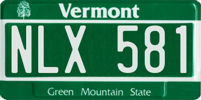 VT license plate NLX581